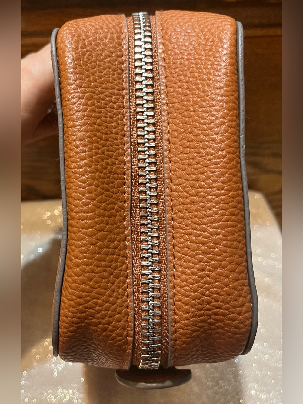 Trish McEvoy Brown Leather Power Of Make Up Make Up Bag - Picture 5 of 8